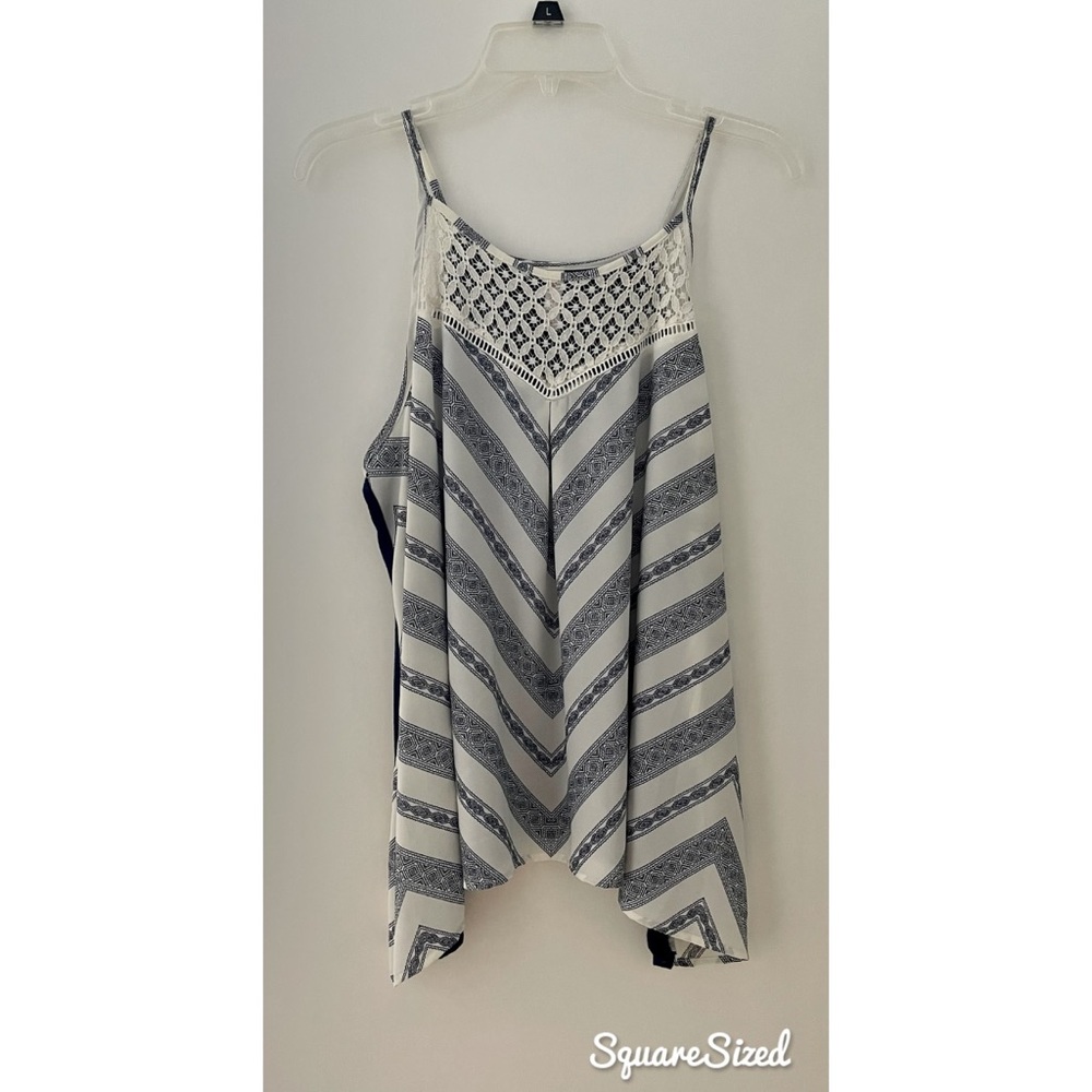 Navy Blue and White Top